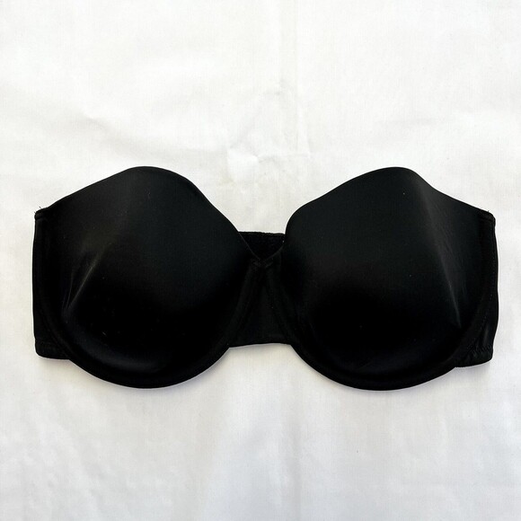 Maidenform Sweet Nothings Black Strapless Underwire Bra Size 38 D Hardly Worn - Picture 1 of 9